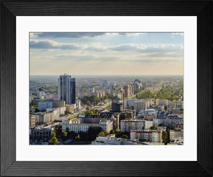 Framed Print : Poland, Masovian Voivodeship, Warsaw, City Center, Skyline seen from the Palace of Framed Print : Poland, Masovian Voivodeship, Warsaw, City Center, Skyline seen from the Palace of