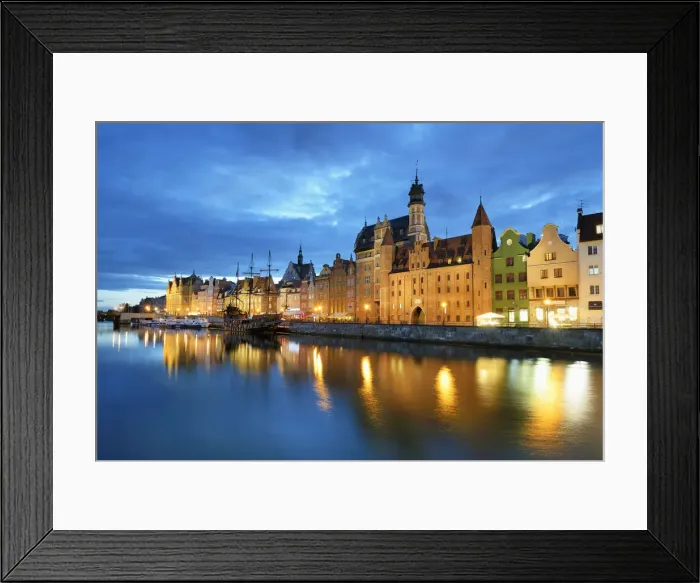 Framed Print : The Motlawa river in Gdansk and the historical centre. Poland Framed Print : The Motlawa river in Gdansk and the historical centre. Poland