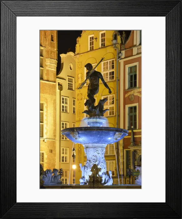 Framed Print : Neptune Fountain in Gdansk, Poland
