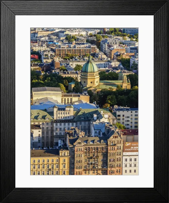Framed Print : Poland, Masovian Voivodeship, Warsaw, City Center, Elevated view of St Barbara s Framed Print : Poland, Masovian Voivodeship, Warsaw, City Center, Elevated view of St Barbara s