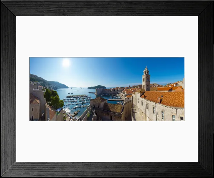 Framed Print : Croatia, Dalmatia, Dubrovnik, Old Town (Stari Grad) from Old Town Walls, Dominican