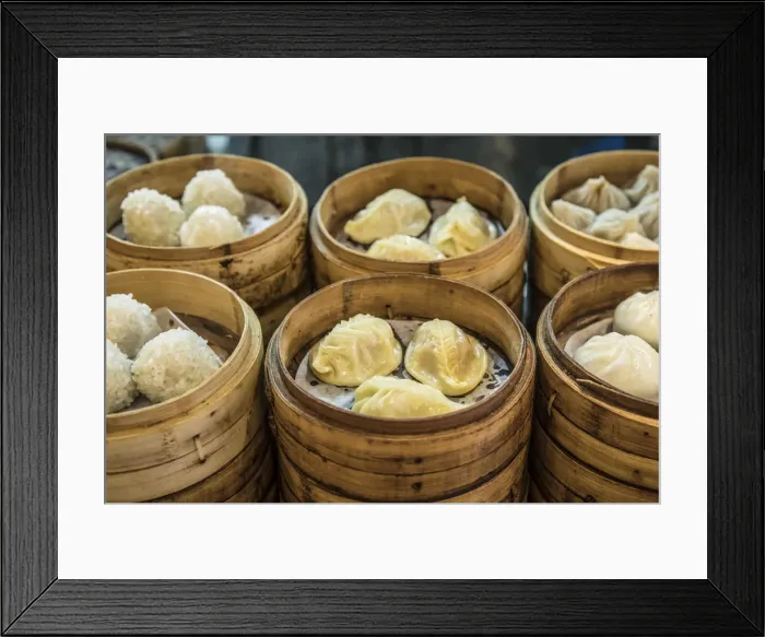 Framed Print : Dim sum baskets, Shanghai, China Framed Print : Dim sum baskets, Shanghai, China