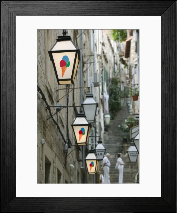 Framed Print : Croatia, Southern Dalmatia, Dubrovnik, Old Town, cafe signs Framed Print : Croatia, Southern Dalmatia, Dubrovnik, Old Town, cafe signs