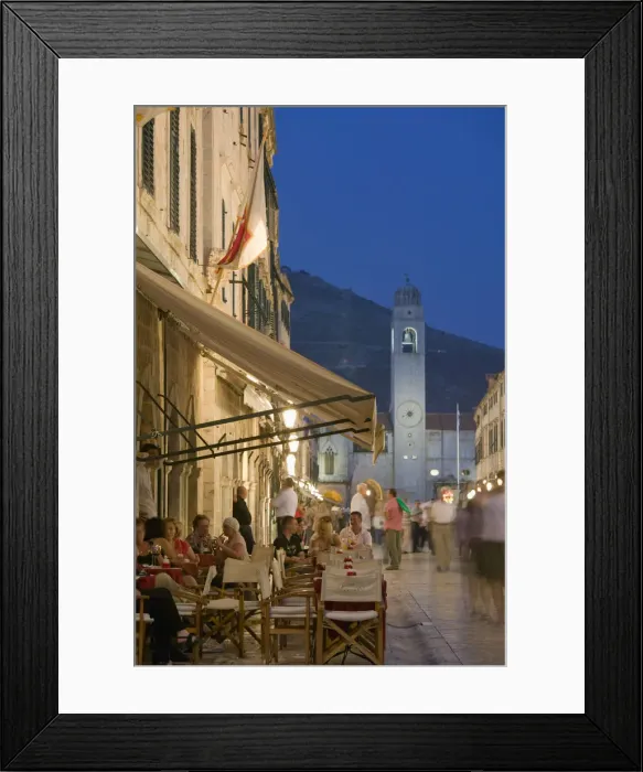 Framed Print : Croatia, Southern Dalmatia, Dubrovnik, Old Town, the Placa, cafe Framed Print : Croatia, Southern Dalmatia, Dubrovnik, Old Town, the Placa, cafe