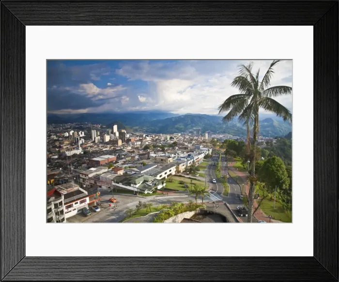 Framed Print : Colombia, Caldes, Manizales, Chipre, Manizales city center from Chipre Framed Print : Colombia, Caldes, Manizales, Chipre, Manizales city center from Chipre