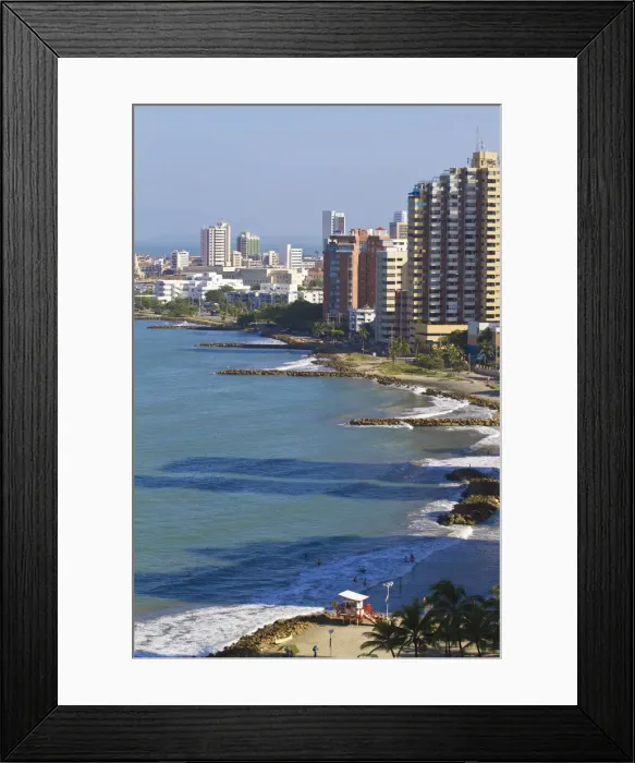Framed Print : Colombia, Bolivar, Cartagena De Indias, Bocogrande, Beachfront Framed Print : Colombia, Bolivar, Cartagena De Indias, Bocogrande, Beachfront