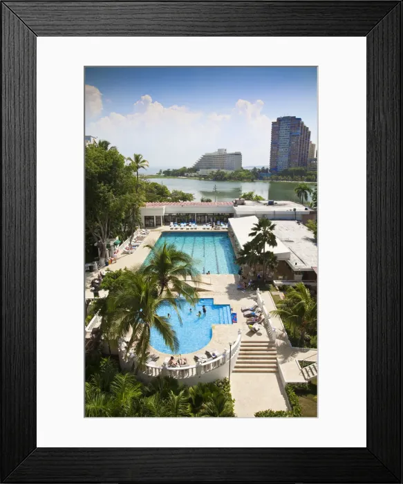 Framed Print : Colombia, Bolivar, Cartagena De Indias, Bocagrande, Hotel swimming pool with Hilton Framed Print : Colombia, Bolivar, Cartagena De Indias, Bocagrande, Hotel swimming pool with Hilton
