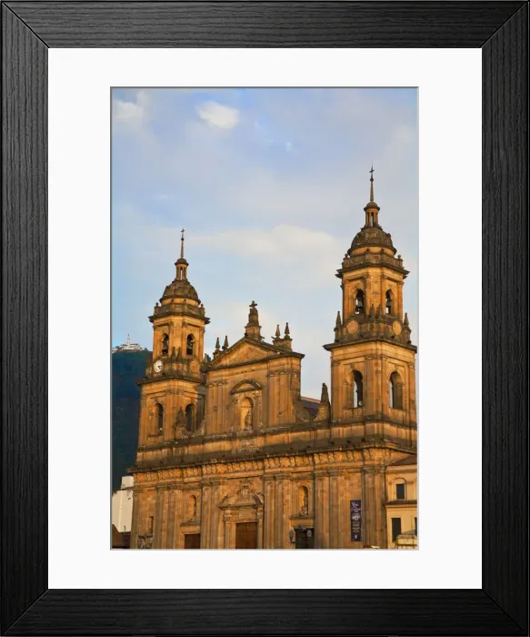 Framed Print : Colombia, Bogota, Plaza de Bolivar, Neoclassical Cathedral Primada de Colombia
