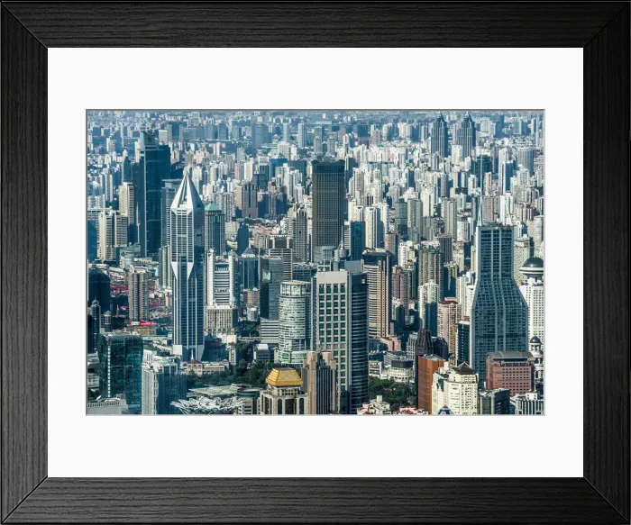 Framed Print : China, Shanghai, Huangpu District, Elevated View Framed Print : China, Shanghai, Huangpu District, Elevated View