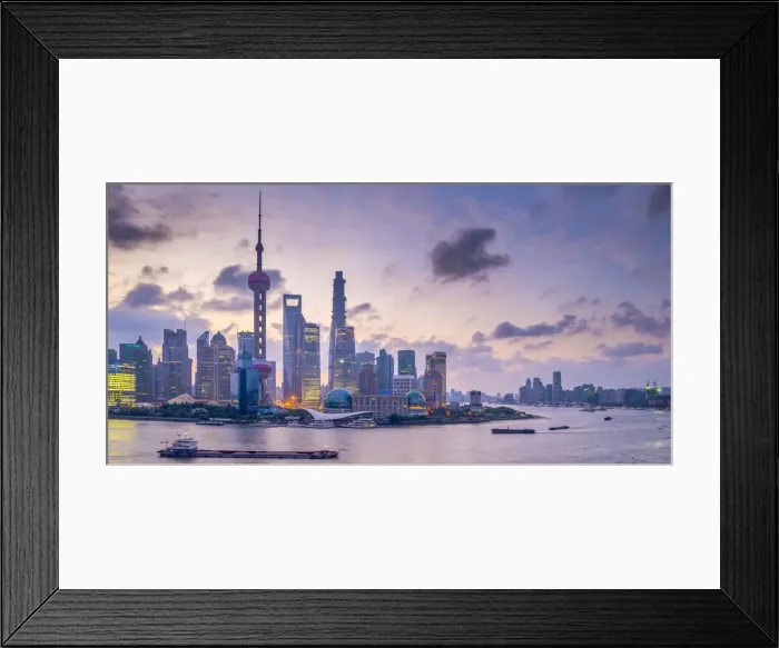 Framed Print : China, Shanghai, Pudong District, Financial District Skyline including Oriental Pearl Framed Print : China, Shanghai, Pudong District, Financial District Skyline including Oriental Pearl