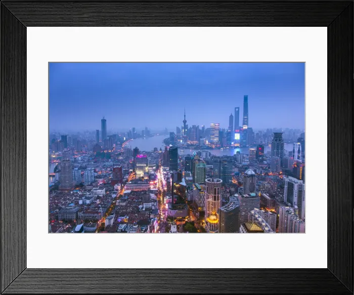 Framed Print : Pudong skyline and East Nanjing Road, Shanghai, China Framed Print : Pudong skyline and East Nanjing Road, Shanghai, China