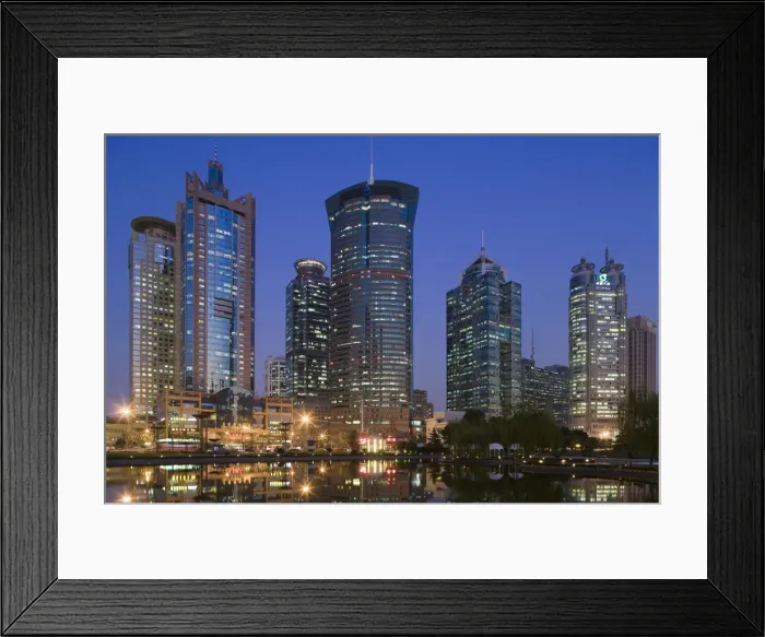 Framed Print : China, Shanghai, Pudong, Lujiazui financial district Framed Print : China, Shanghai, Pudong, Lujiazui financial district