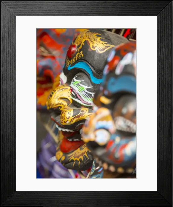 Framed Print : Traditional mask, Dongtai Road Antiques Market, Shanghai, China Framed Print : Traditional mask, Dongtai Road Antiques Market, Shanghai, China