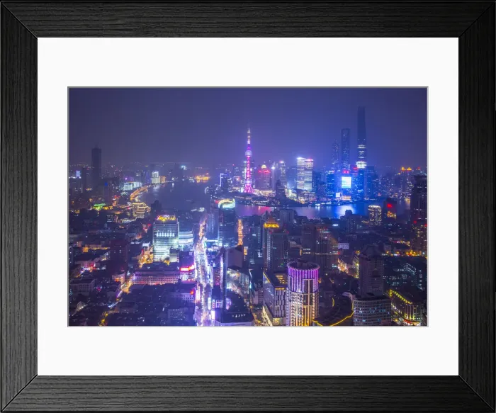 Framed Print : Pudong skyline and East Nanjing Road, Shanghai, China Framed Print : Pudong skyline and East Nanjing Road, Shanghai, China