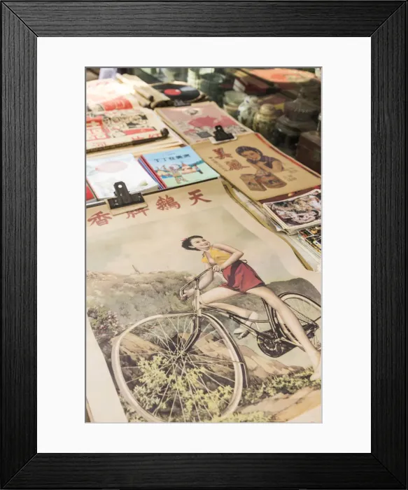 Framed Print : Old posters, Dongtai Road Antiques Market, Shanghai, China Framed Print : Old posters, Dongtai Road Antiques Market, Shanghai, China
