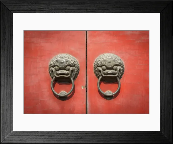 Framed Print : Red doors, Jade Buddha Temple, Shanghai, China