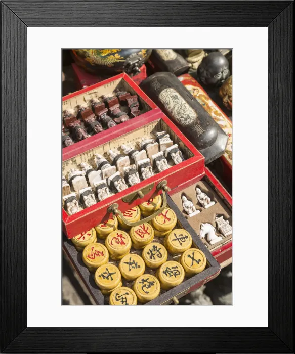 Framed Print : Xiangqi (chinese chess) and traditional chess sets, Dongtai Road Antiques Market Framed Print : Xiangqi (chinese chess) and traditional chess sets, Dongtai Road Antiques Market