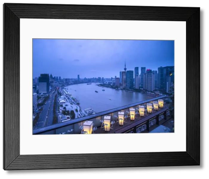 Framed Print : The Bund from the rooftop bar of the Indigo on the Bund Hotel, Shanghai, China Framed Print : The Bund from the rooftop bar of the Indigo on the Bund Hotel, Shanghai, China