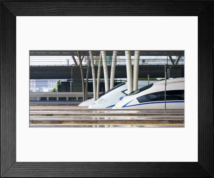 Framed Print : China, Shanghai, Minhang District, Shanghai Hongqiao Railway Station, High speed Trains Framed Print : China, Shanghai, Minhang District, Shanghai Hongqiao Railway Station, High speed Trains