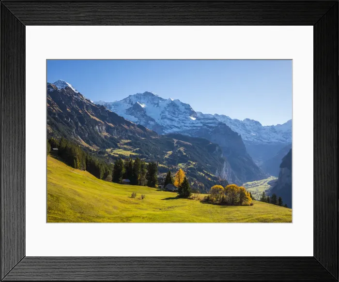 Framed Print : Wengen, and Jungfrau mountain, Berner Oberland, Switzerland