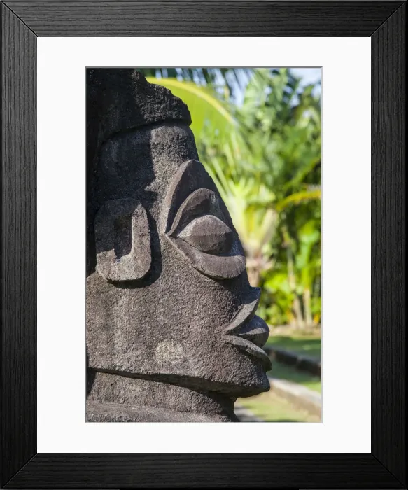 Framed Print : Cook Islands, Rarotonga, Punanga Nui Cultural Village and Market, Polynesian stonework Framed Print : Cook Islands, Rarotonga, Punanga Nui Cultural Village and Market, Polynesian stonework