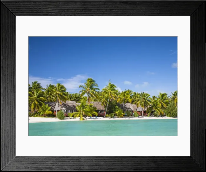 Framed Print : Cook Islands, Aitutaki Atoll, Smal Beach Resort on the Lagoon Framed Print : Cook Islands, Aitutaki Atoll, Smal Beach Resort on the Lagoon