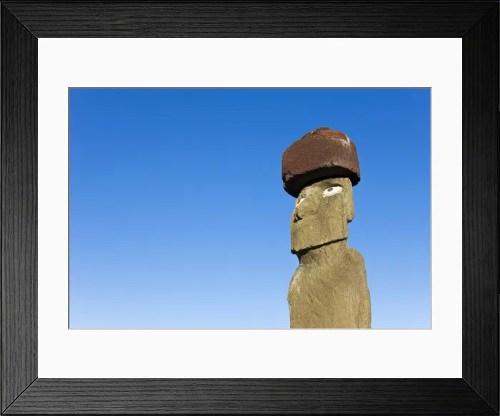 Framed Print : Chile, Rapa Nui, Easter Island, Moai statue Ahu Ko Te riku, the only topknotted Framed Print : Chile, Rapa Nui, Easter Island, Moai statue Ahu Ko Te riku, the only topknotted