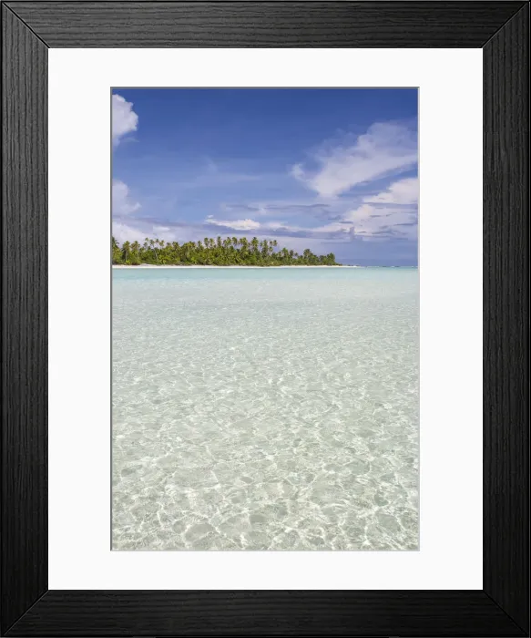 Framed Print : Cook Islands, Aitutaki Atoll, Tropical island and beach