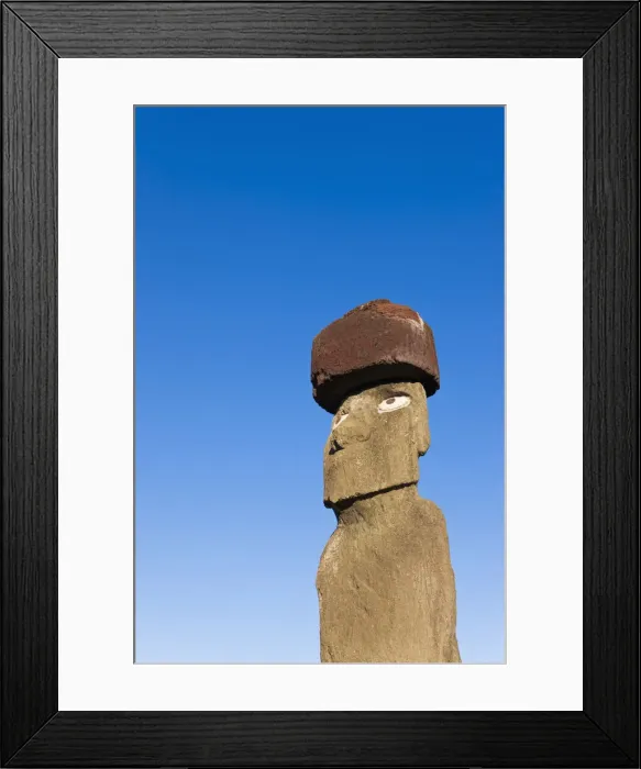 Framed Print : Chile, Rapa Nui, Easter Island, Moai statue Ahu Ko Te riku, the only topknotted Framed Print : Chile, Rapa Nui, Easter Island, Moai statue Ahu Ko Te riku, the only topknotted