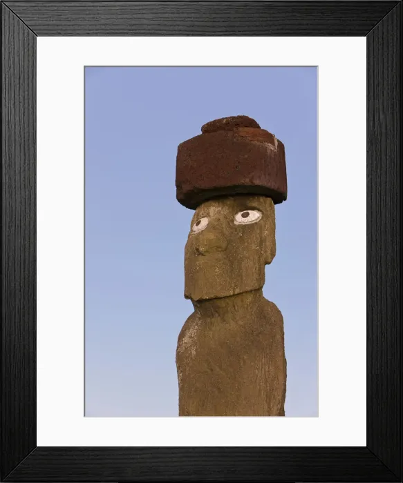 Framed Print : Chile, Rapa Nui, Easter Island, Moai statue Ahu Ko Te riku, the only topknotted Framed Print : Chile, Rapa Nui, Easter Island, Moai statue Ahu Ko Te riku, the only topknotted