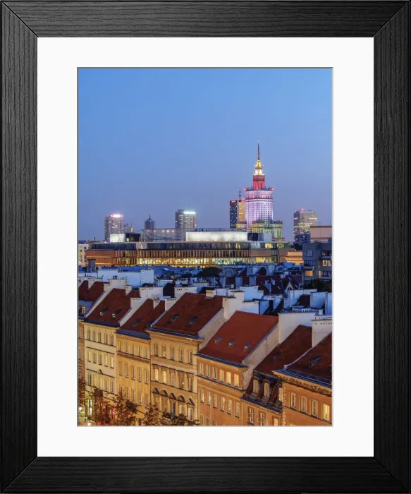 Framed Print : Poland, Masovian Voivodeship, Warsaw, View towards the Palace of Culture and Science