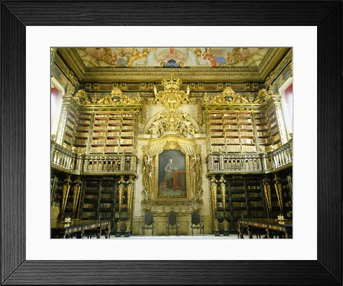 Framed Print : The Universitys Library (18th century) in Coimbra, built by king John V, Portugal