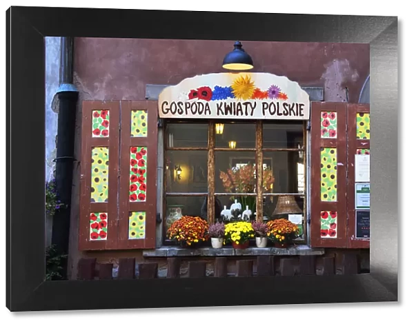 An old window in the Old Town Market Place (Rynek) in Warsaw, a Unesco World Heritage