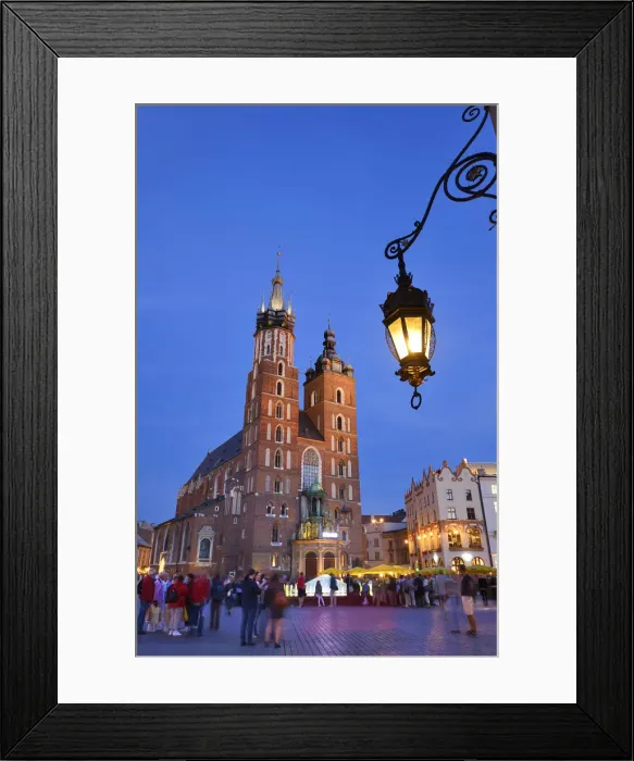 Framed Print : St. Marys Basilica at the Central Market Square (Rynek) of the Old Town of Framed Print : St. Marys Basilica at the Central Market Square (Rynek) of the Old Town of