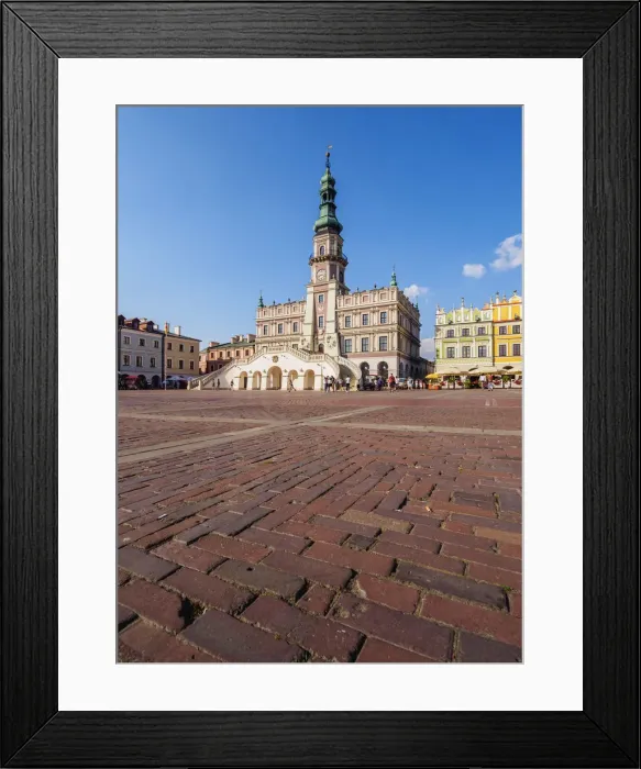 Framed Print : Poland, Lublin Voivodeship, Zamosc, Old Town, Market Square and City Hall Framed Print : Poland, Lublin Voivodeship, Zamosc, Old Town, Market Square and City Hall