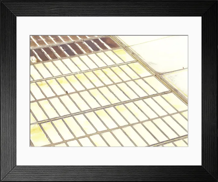 Framed Print : Aerial view of salt pans in the Alcochete and Tagus river region, Portugal Framed Print : Aerial view of salt pans in the Alcochete and Tagus river region, Portugal