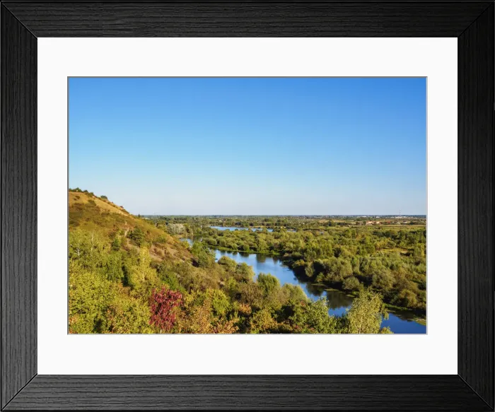 Framed Print : Poland, Swietokrzyskie Voivodeship, Sandomierz, Pieprzowe Mountains and Vistula River