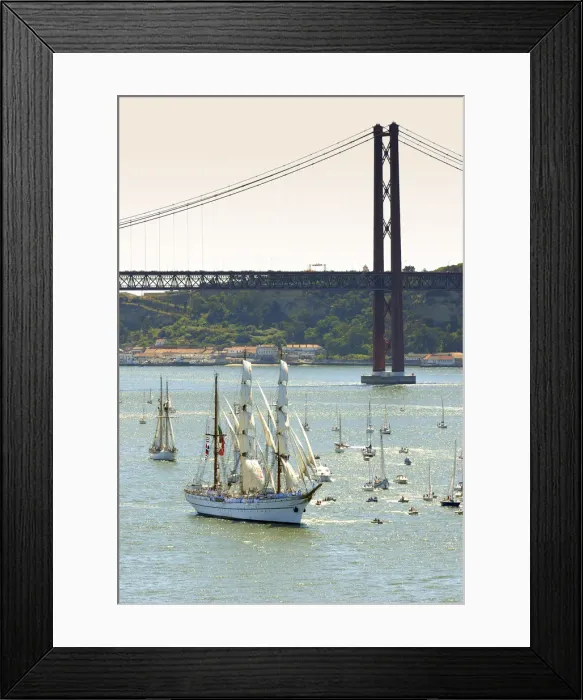 Framed Print : NRP Sagres, Tall ships regatta along the Tagus river (rio Tejo)