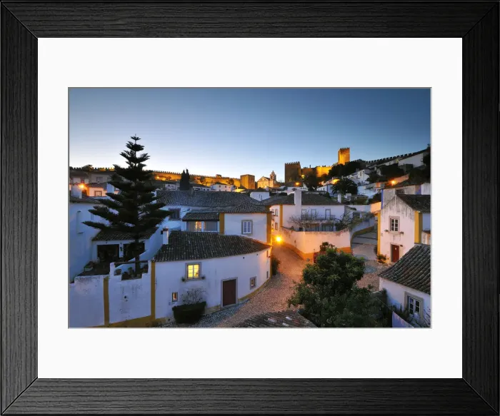 Framed Print : Obidos, one of the most picturesque medieval villages in Portugal, at dusk Framed Print : Obidos, one of the most picturesque medieval villages in Portugal, at dusk