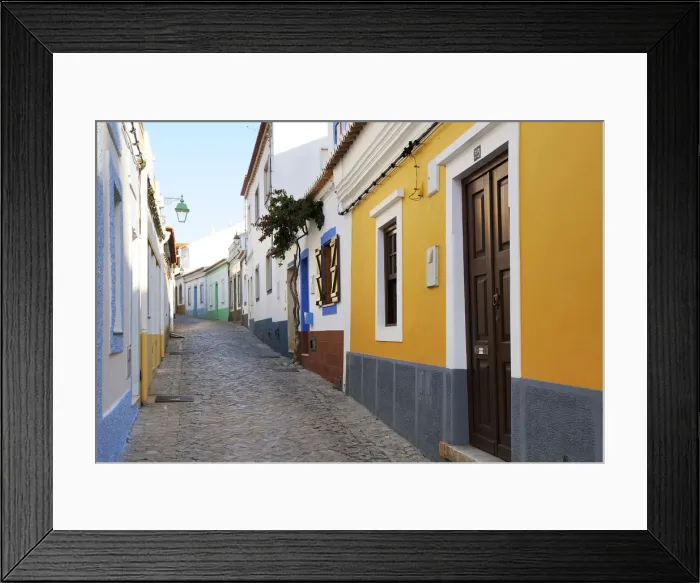 Framed Print : Traditional houses of Ferragudo, Algarve, Portugal