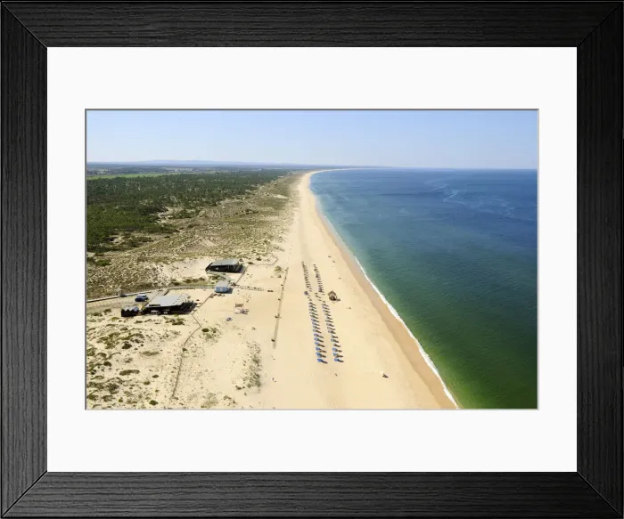 Framed Print : Aerial view of beaches along the Alentejo coastline. Comporta, Portugal Framed Print : Aerial view of beaches along the Alentejo coastline. Comporta, Portugal