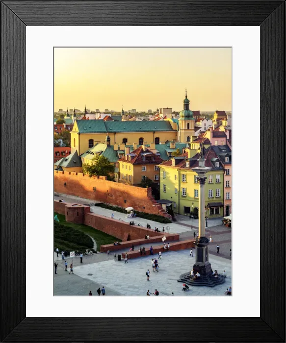 Framed Print : Poland, Masovian Voivodeship, Warsaw, Old Town, Castle Square, Sigismunds Column
