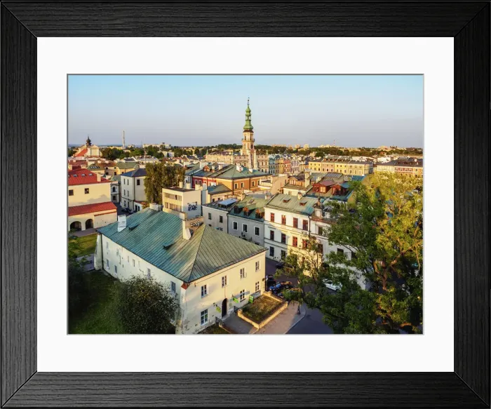 Framed Print : Poland, Lublin Voivodeship, Zamosc, Elevated view of the Old Town with City Hall Framed Print : Poland, Lublin Voivodeship, Zamosc, Elevated view of the Old Town with City Hall