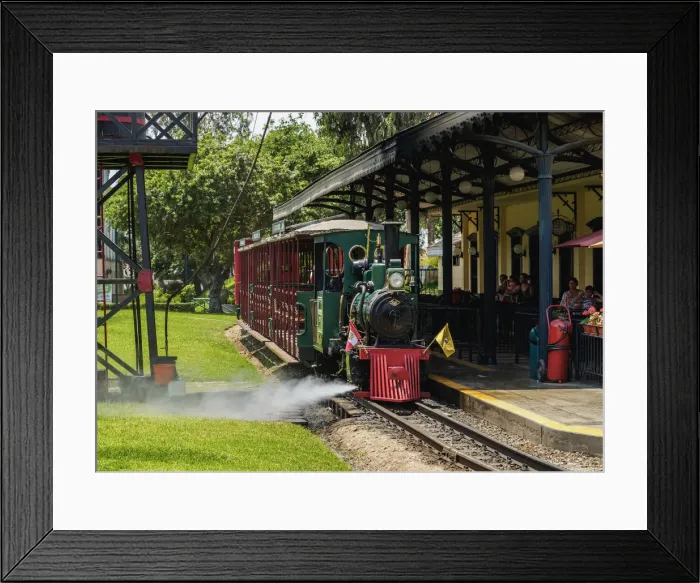Framed Print : Train Station in Parque de la Amistad, Friendship Park, Santiago de Surco District