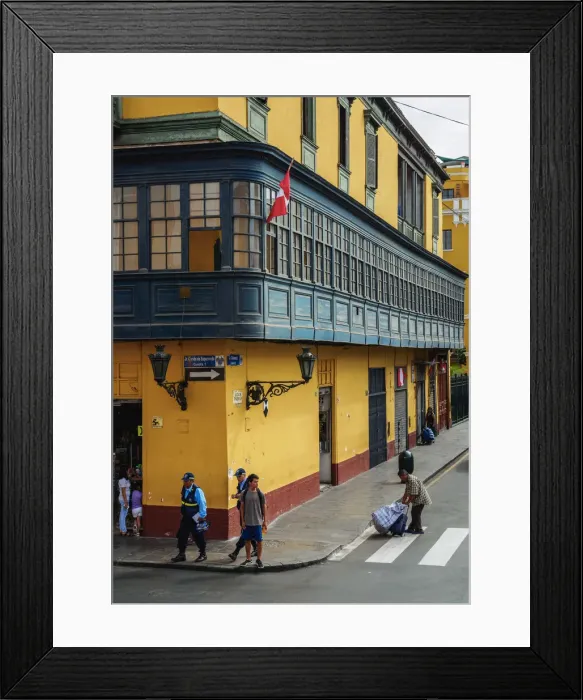 Framed Print : Colonial House with Balcony, Old Town, Lima, Peru Framed Print : Colonial House with Balcony, Old Town, Lima, Peru
