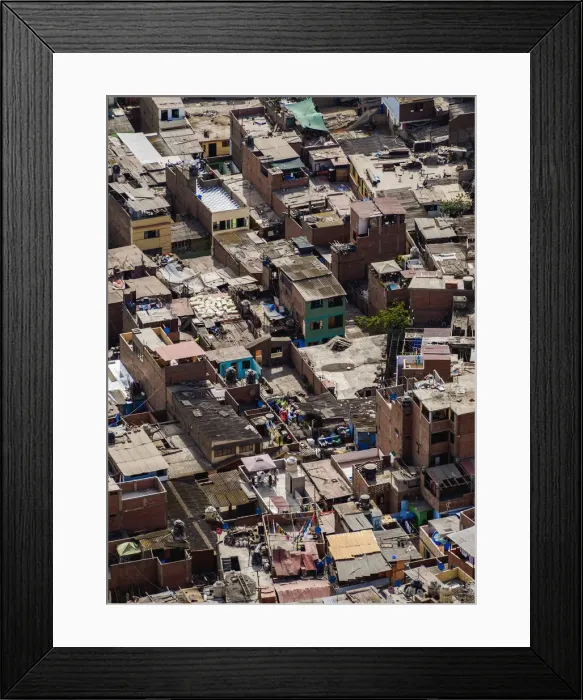 Framed Print : House Roofs seen from the San Cristobal Hill, Lima, Peru Framed Print : House Roofs seen from the San Cristobal Hill, Lima, Peru
