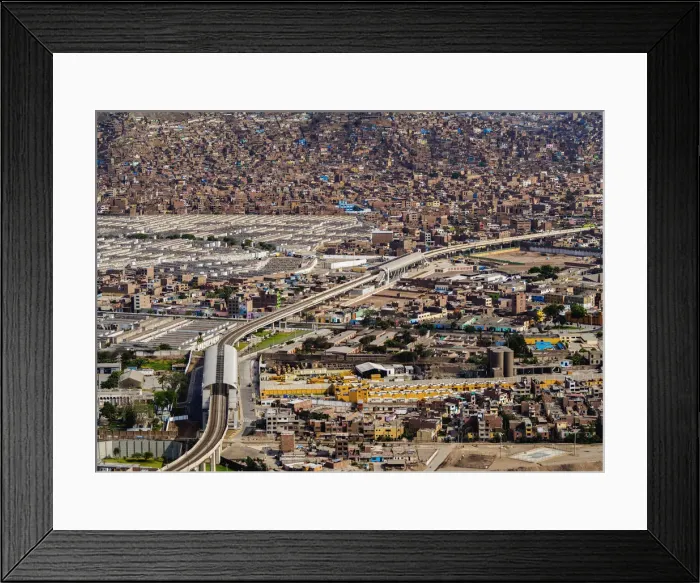 Framed Print : Cityscape seen from the San Cristobal Hill, Lima, Peru
