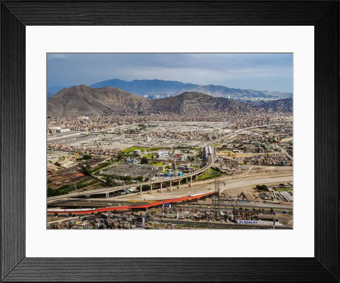 Framed Print : Cityscape seen from the San Cristobal Hill, Lima, Peru Framed Print : Cityscape seen from the San Cristobal Hill, Lima, Peru