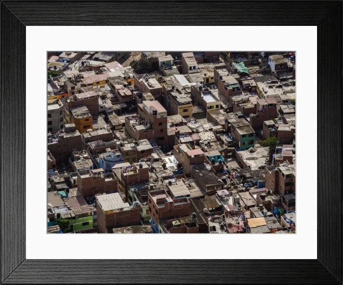 Framed Print : House Roofs seen from the San Cristobal Hill, Lima, Peru Framed Print : House Roofs seen from the San Cristobal Hill, Lima, Peru