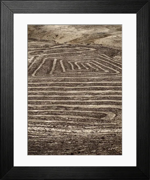Framed Print : The Sun Clock Geoglyph, Palpa, Ica Region, Peru